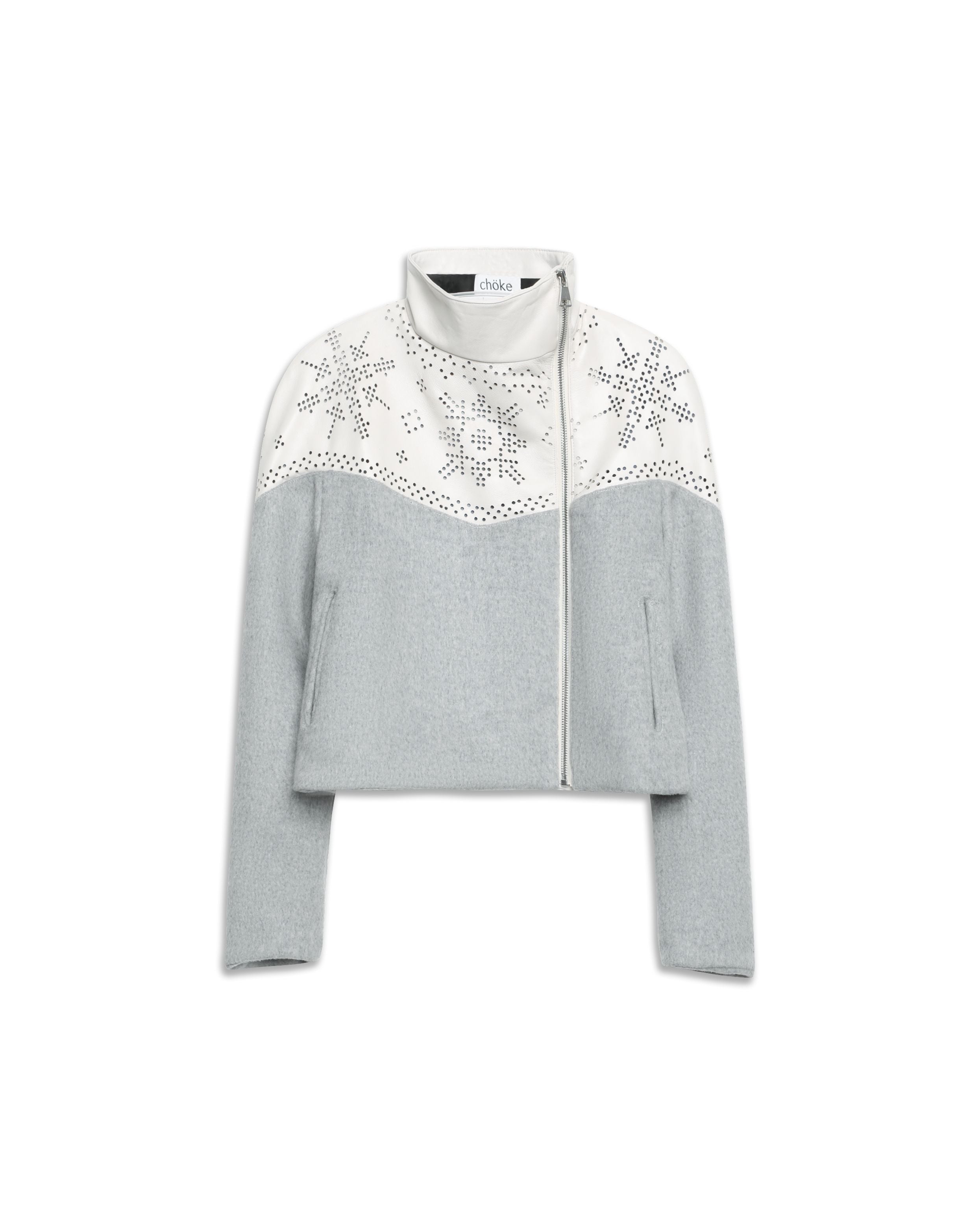 chöke Nordic Leather Jacket in Grey