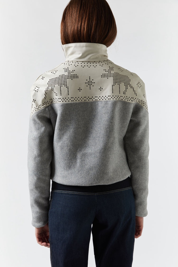 chöke Nordic Leather Jacket in Grey