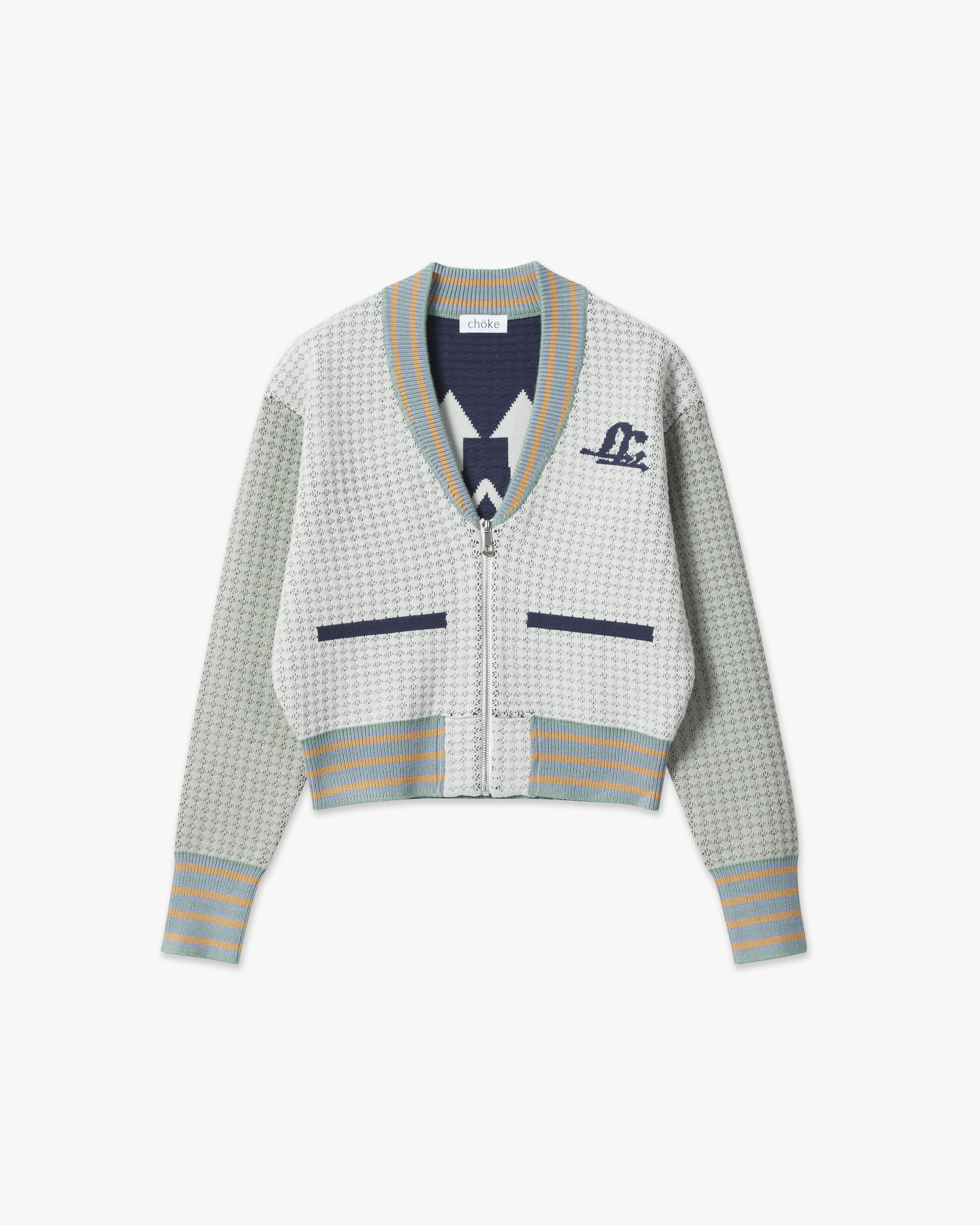 chöke V-Neck varsity jacket in green