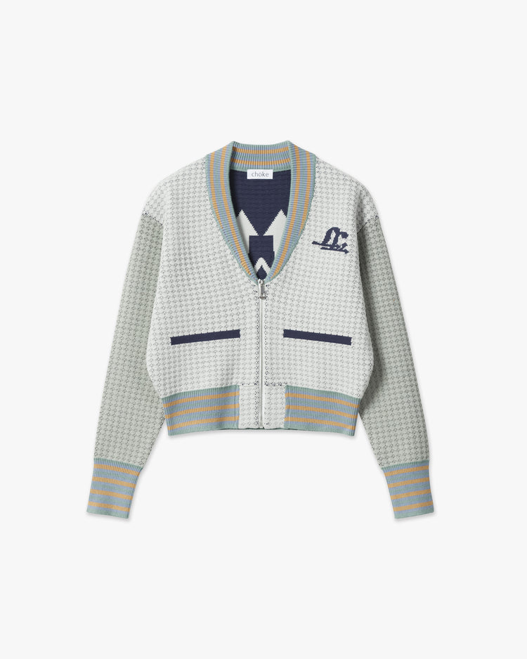 chöke V-Neck varsity jacket in green