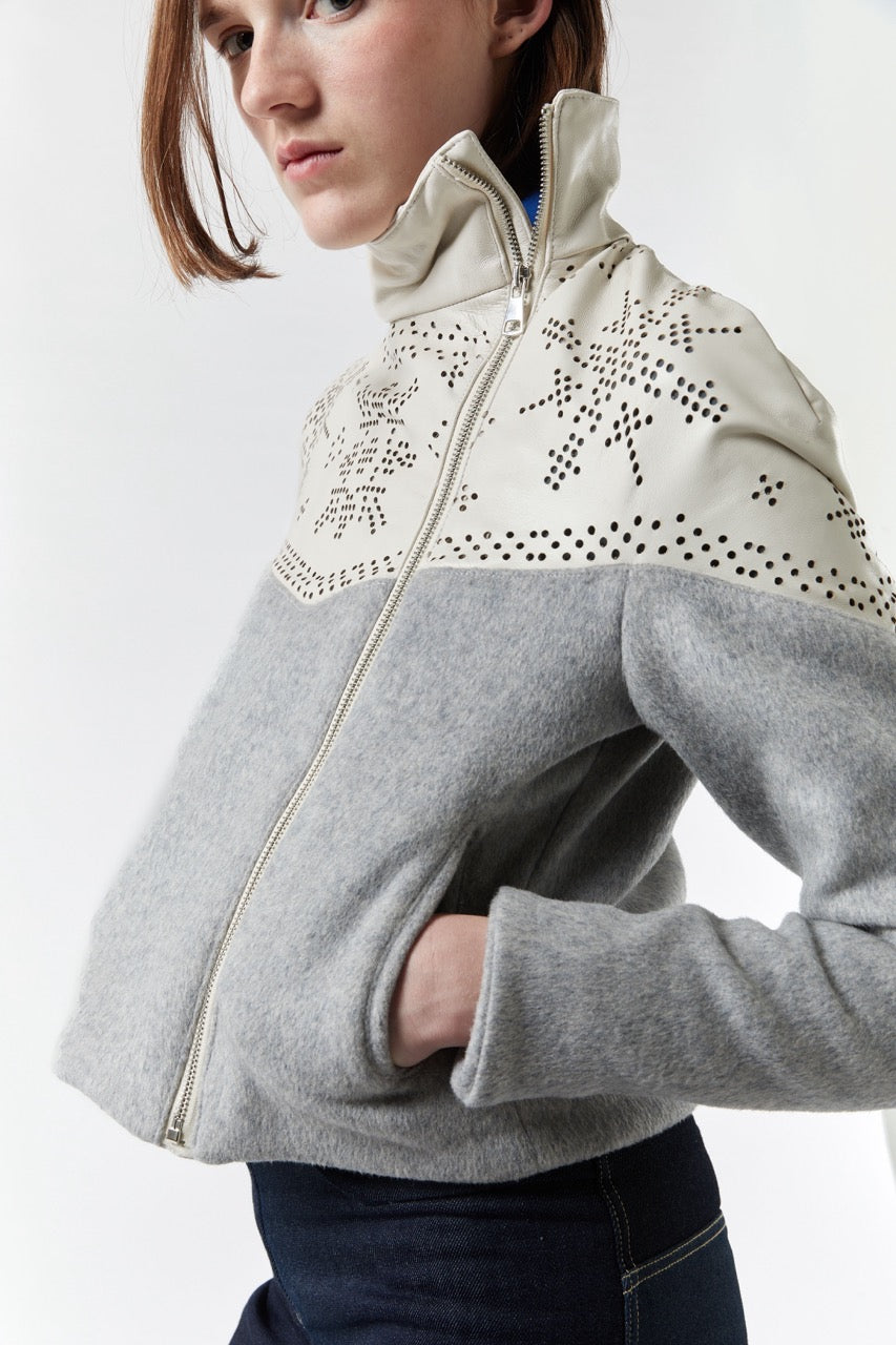 chöke Nordic Leather Jacket in Grey