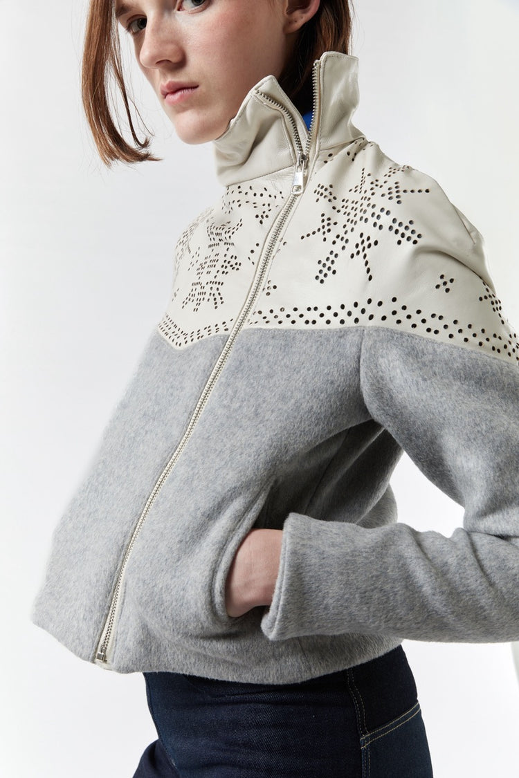 chöke Nordic Leather Jacket in Grey