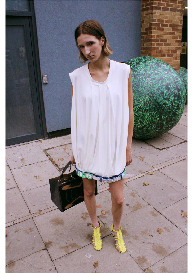 chöke Jersey Dress with Denim waist band