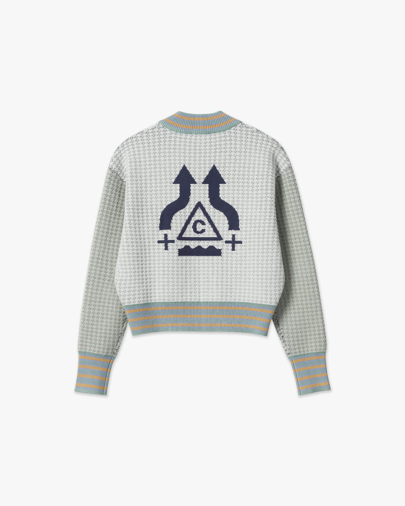 chöke V-Neck varsity jacket in green alt