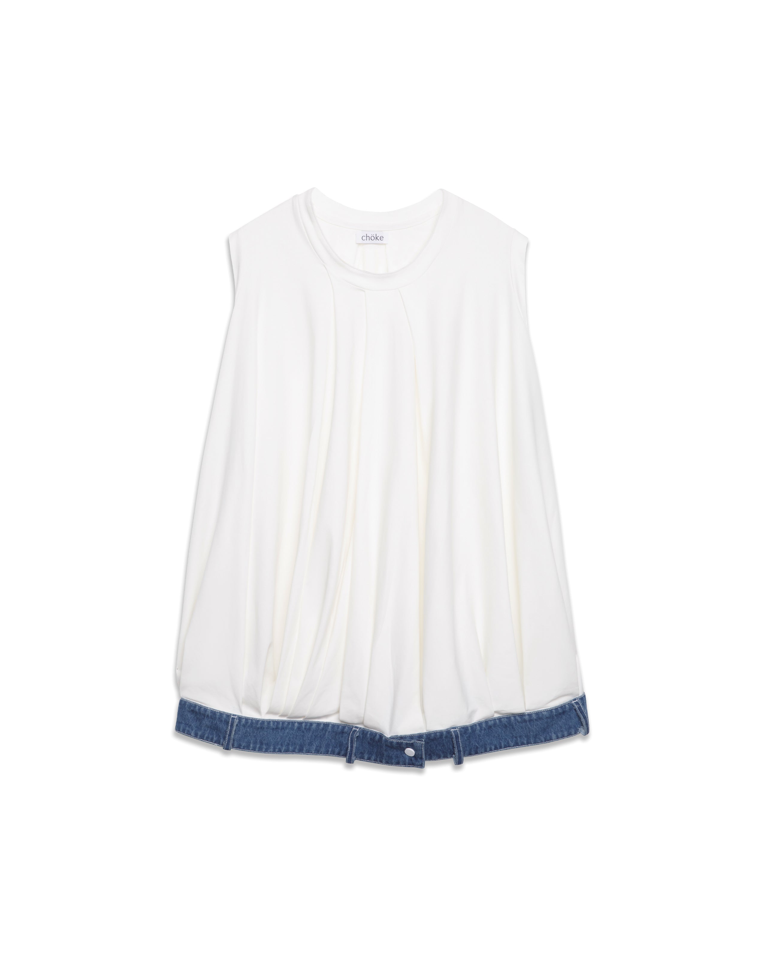 chöke Jersey Dress with Denim waist band