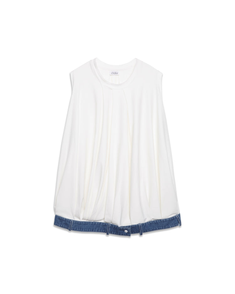 chöke Jersey Dress with Denim waist band