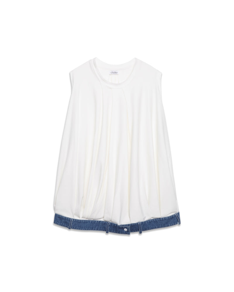 chöke Jersey Dress with Denim waist band