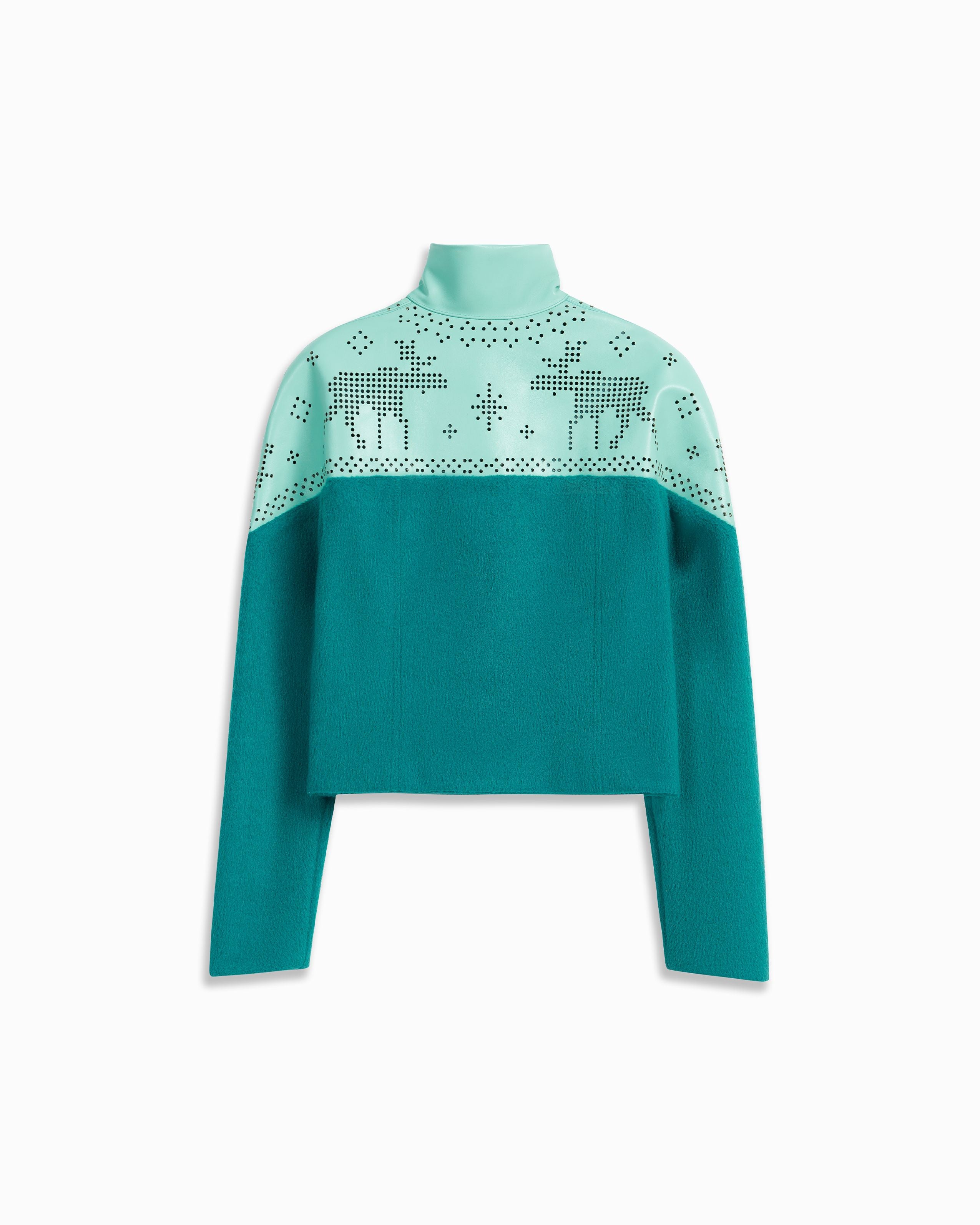 chöke Nordic Leather Jacket in teal