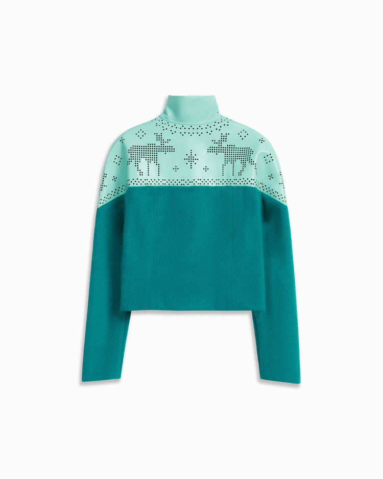 chöke Nordic Leather Jacket in teal