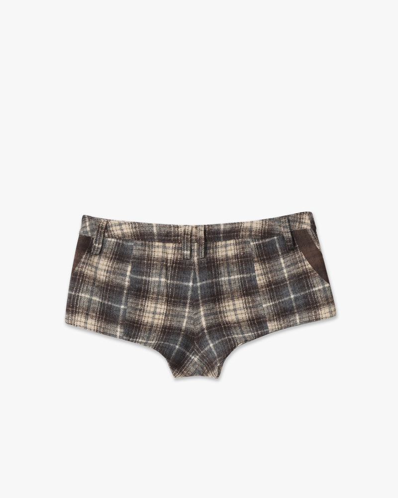 star print plaid wool shorts alt