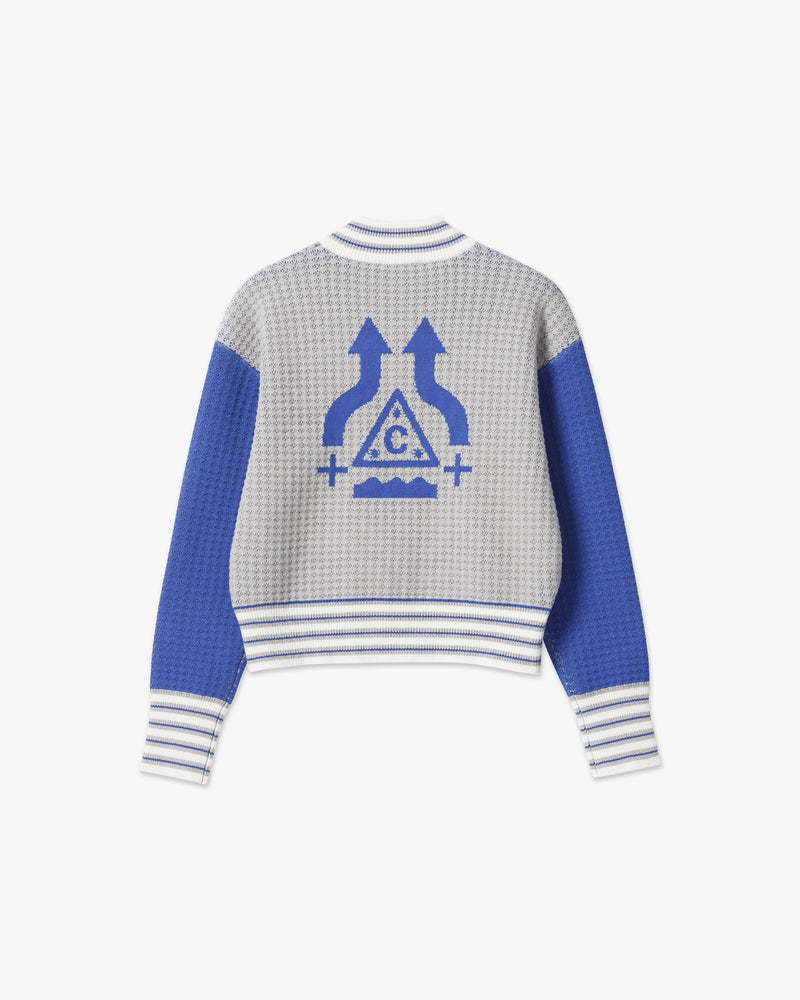 chöke varsity jacket in blue alt